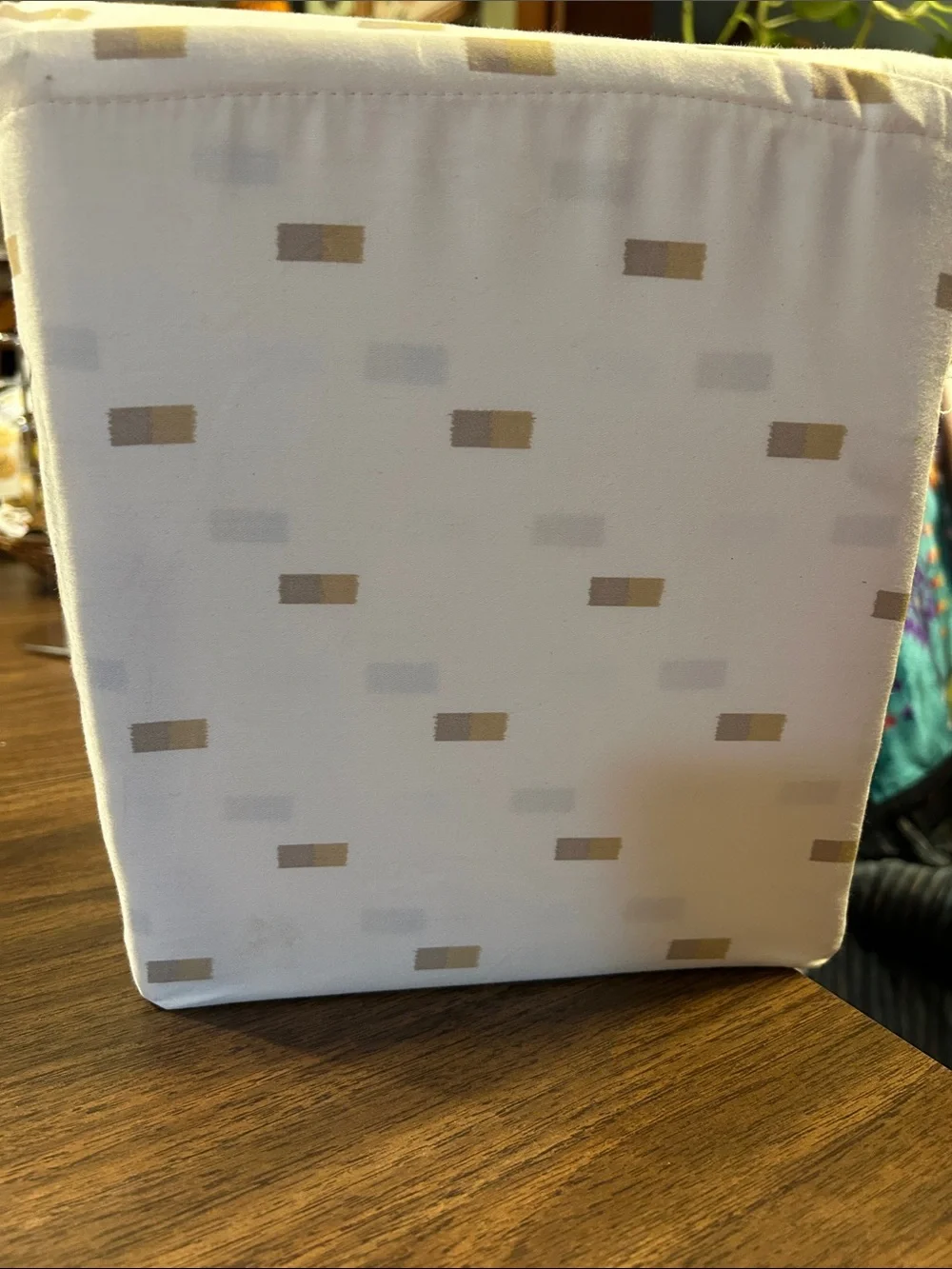 Threshold Cream Pillowcase with Tan Geometric Rectangles